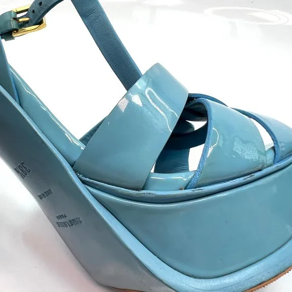 🌷❤️‍🔥FINAL SALE 🔥 NO OFFERS🌷💥Saint Laurent Tribute Patent Sandals 38.5 - Picture 3 of 12